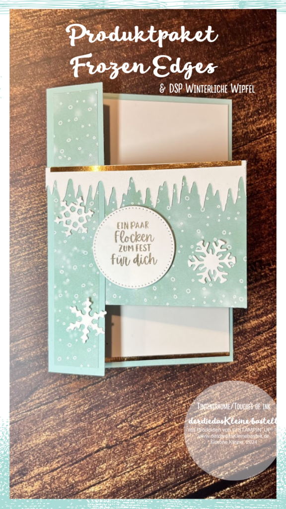 Fun Fold Karte mit dem Produktpaket Frozen Edges, Stanzformen Frostige Bordüren